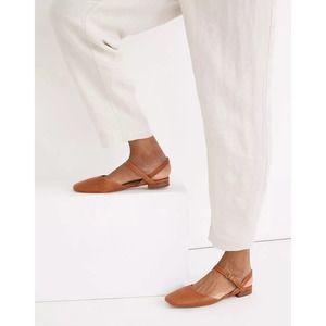 MADEWELL The Jeanne Slingback Flat in Lizard Embossed Leather 9